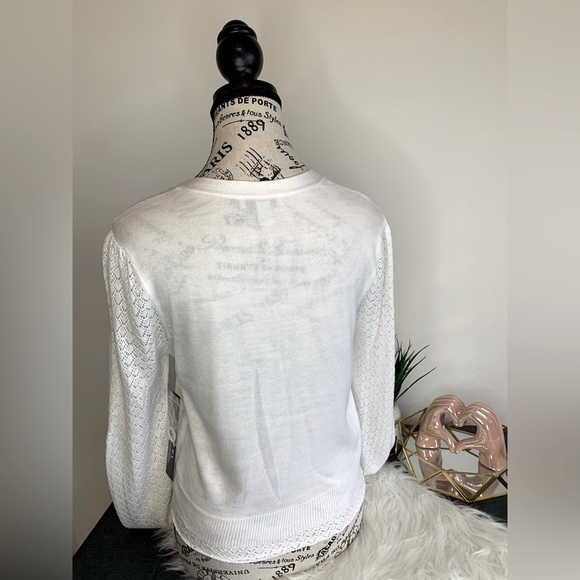 Tribal White light knit Cardigan - Picture 2 of 6